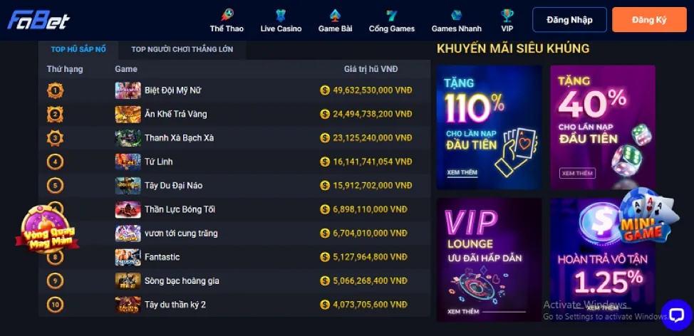Máy đánh bạc slot game với biểu tượng may mắn